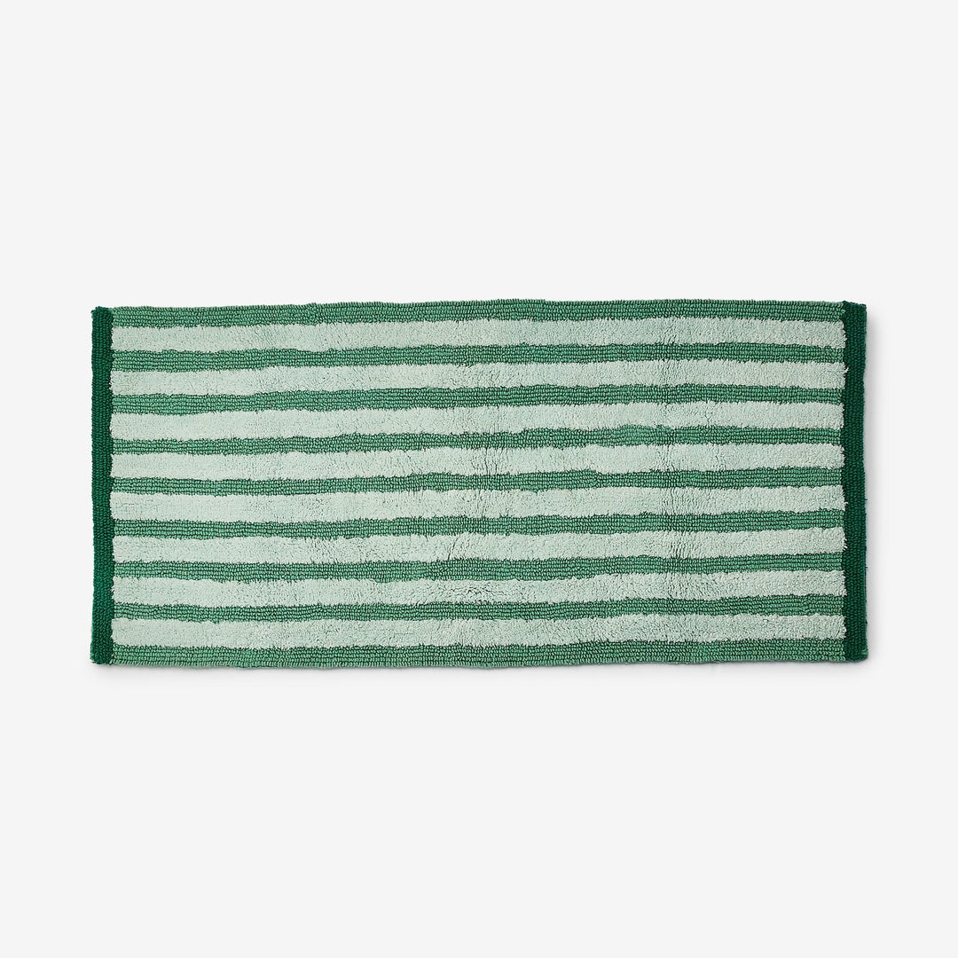 Bonnie & Neil Stripe Green Long Bath Mat
