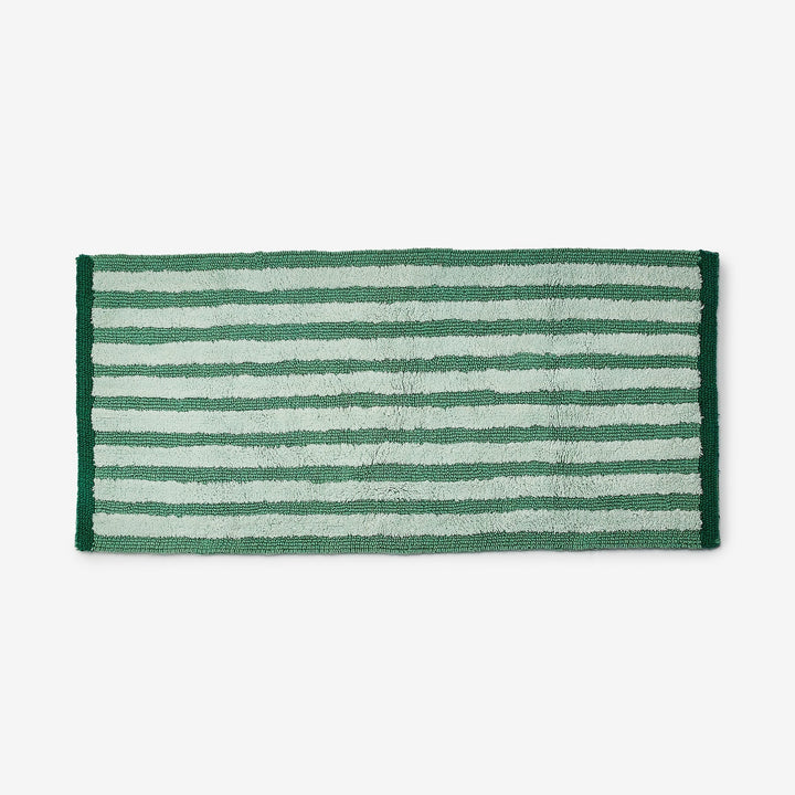Bonnie & Neil Stripe Green Long Bath Mat