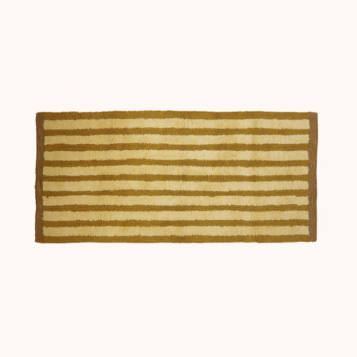 Bonnie & Neil Stripe Mustard Long Bath Mat
