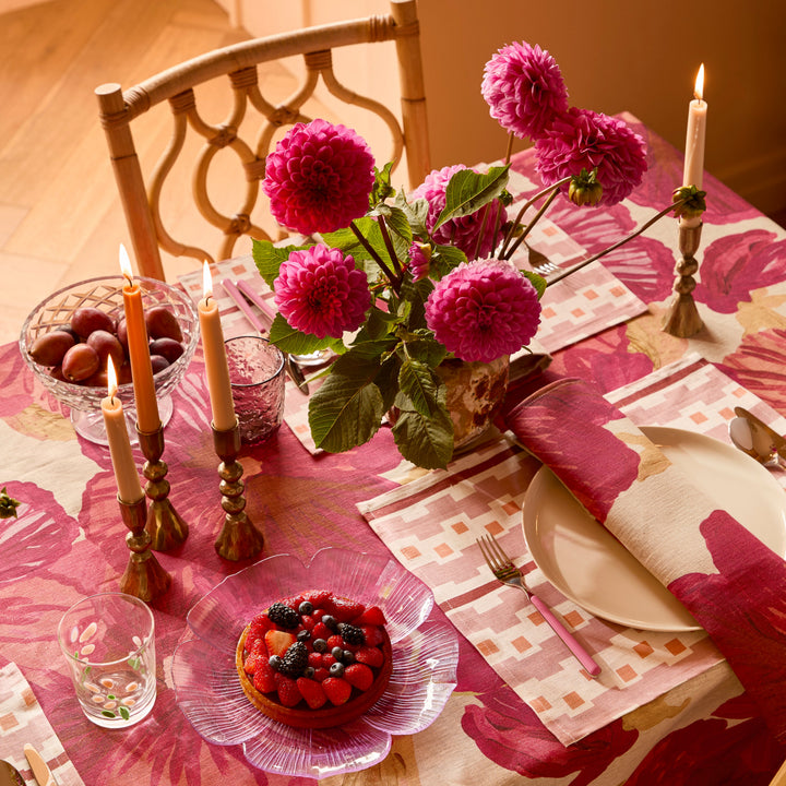 Bonnie & Neil Wild Pansy Pink Tablecloth