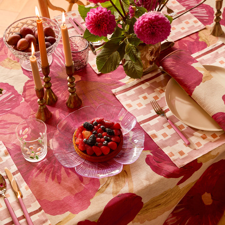 Bonnie & Neil Wild Pansy Pink Tablecloth