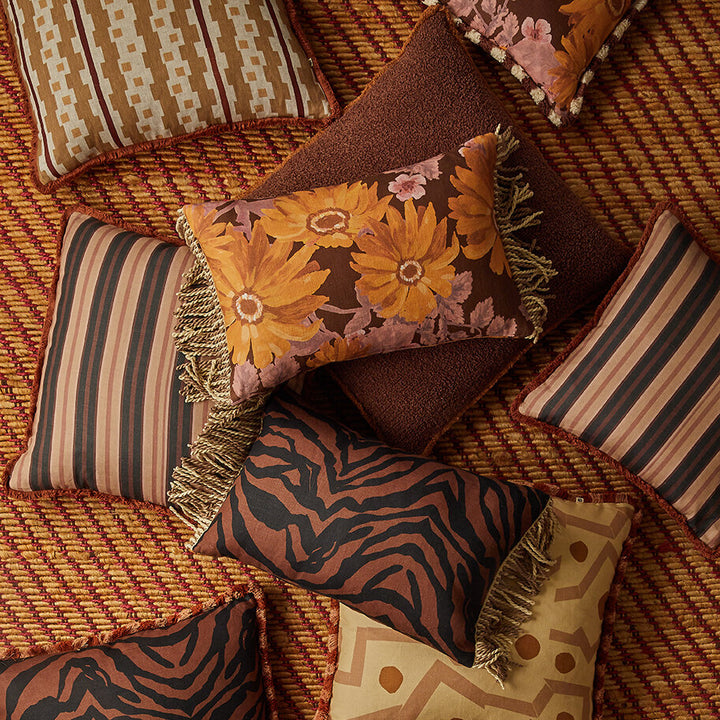 Bonnie & Neil Zebra Chocolate Cushion 60x40cm