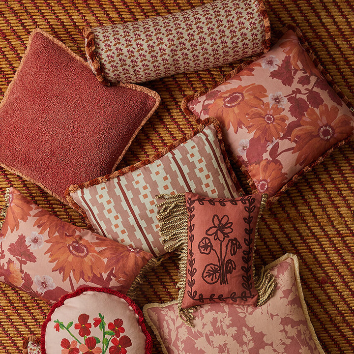 Bonnie & Neil Grain Coral Cushion 50cm