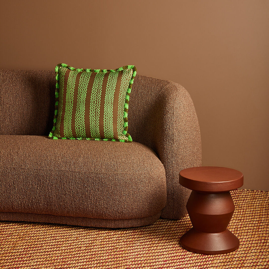 Bonnie & Neil Mini Waves Bright Brown Cushion 50cm