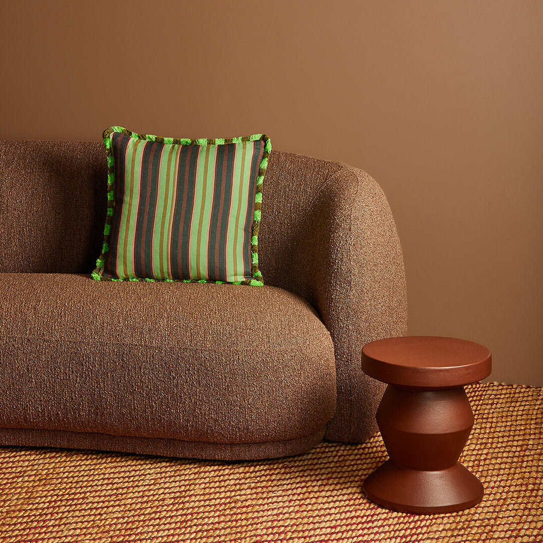 Bonnie & Neil Suiting Stripe Emerald Cushion 50cm