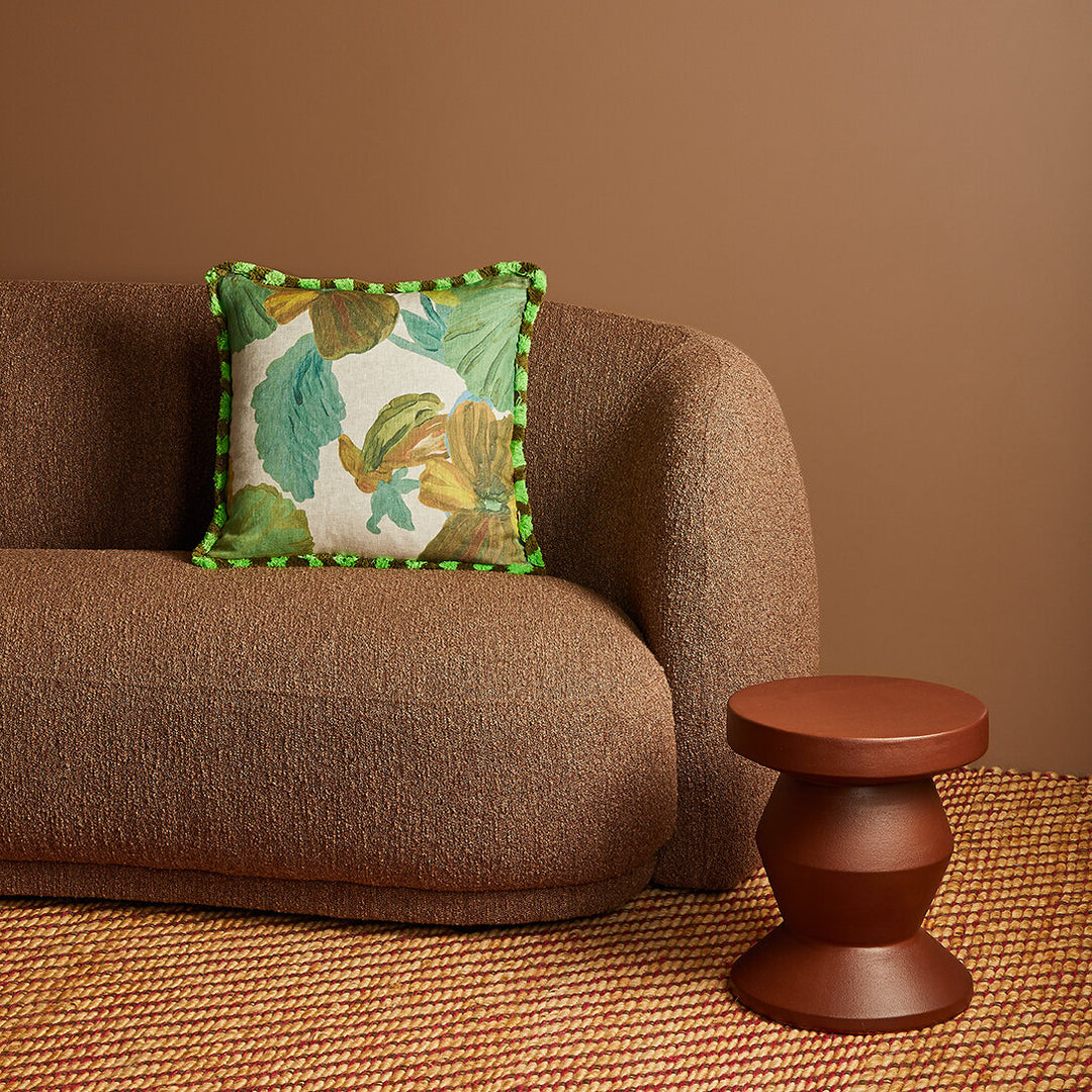 Bonnie & Neil Wild Pansy Verde Cushion 50cm