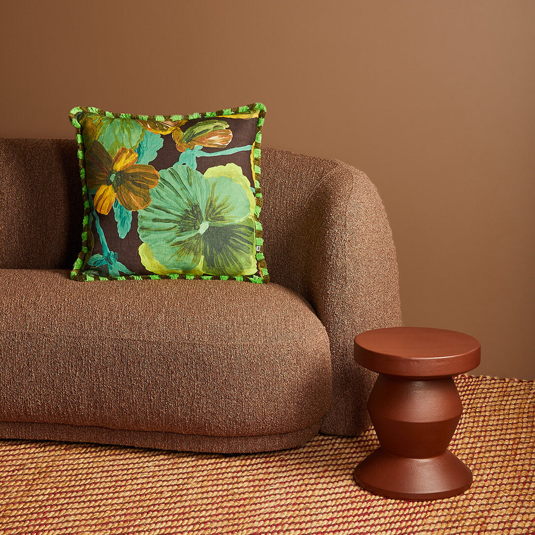 Bonnie & Neil Wild Pansy Emerald Cushion 60cm
