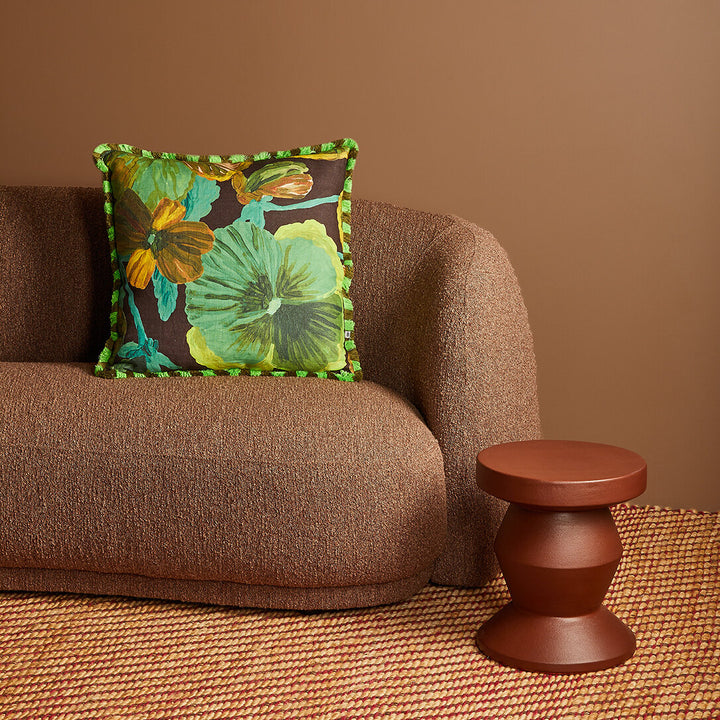 Bonnie & Neil Wild Pansy Emerald Cushion 60cm