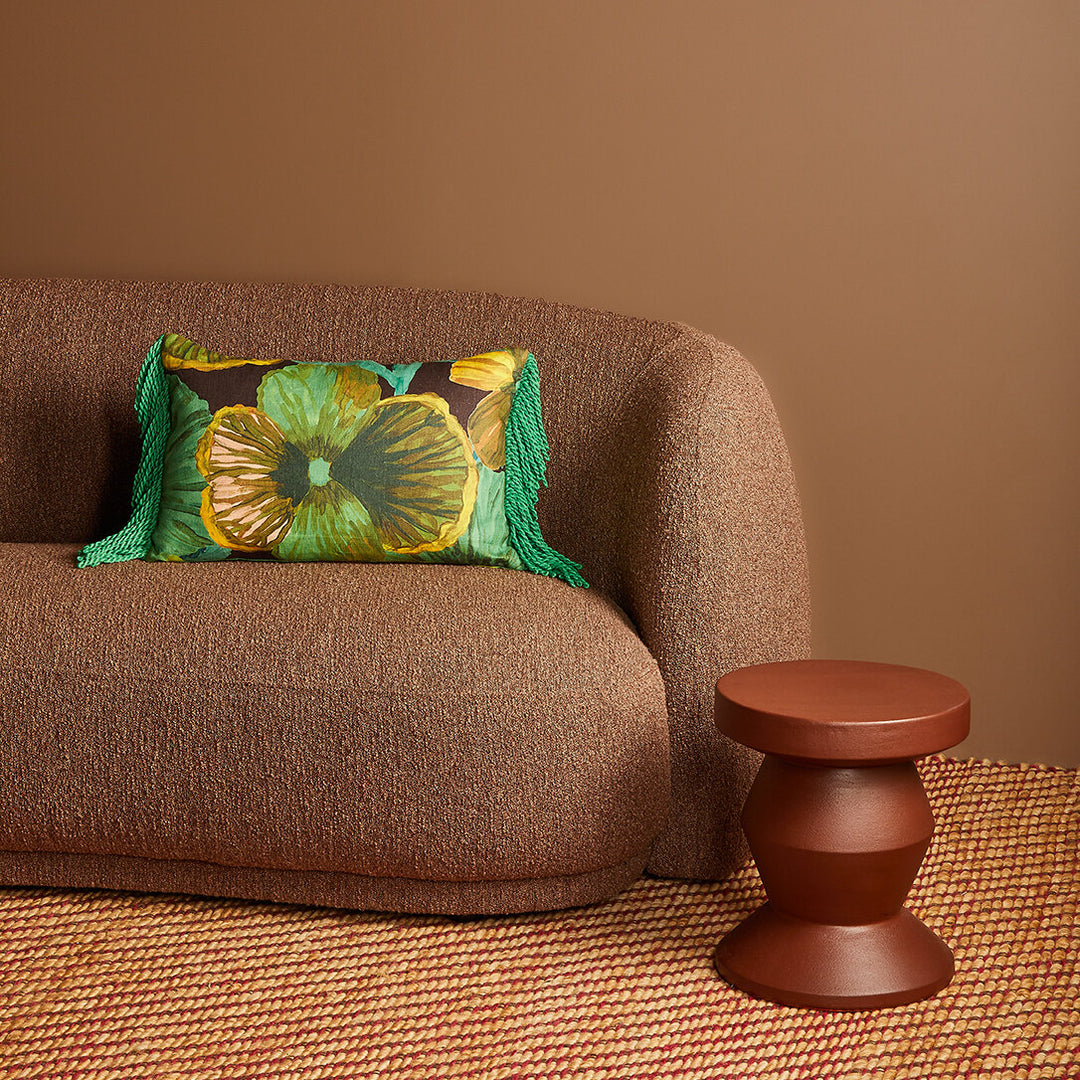Bonnie & Neil Wild Pansy Emerald Cushion 60x40cm