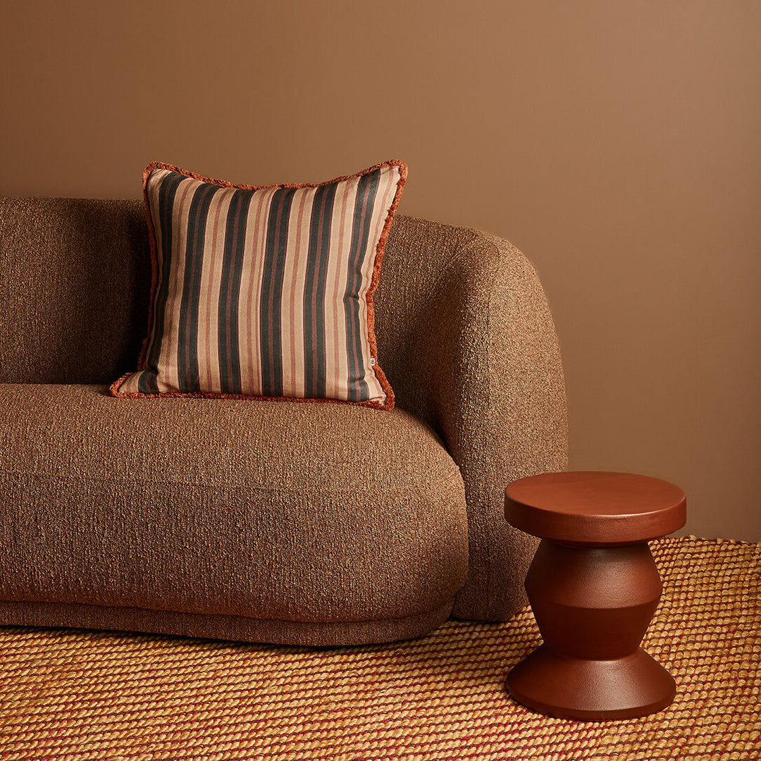 Bonnie & Neil Suiting Stripe Black Tan Cushion 60cm