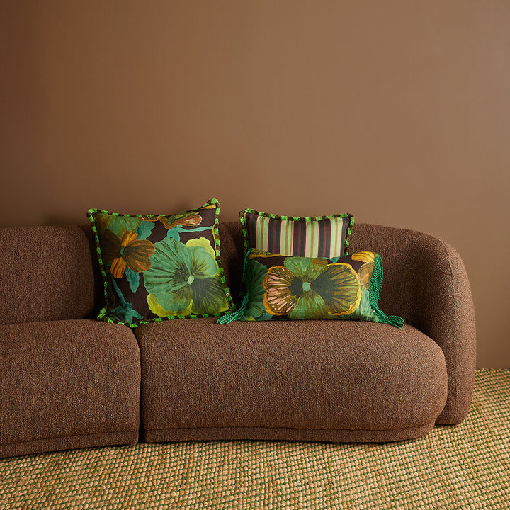 Bonnie & Neil Suiting Stripe Emerald Cushion 50cm