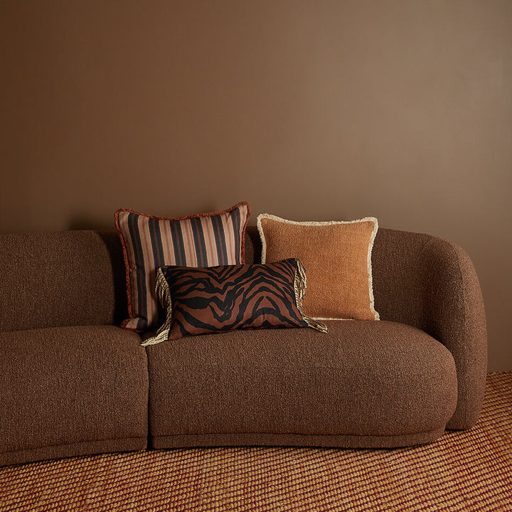 Bonnie & Neil Suiting Stripe Black Tan Cushion 60cm