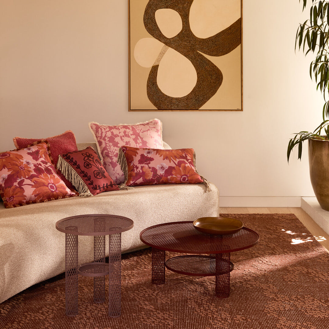 Bonnie & Neil Grain Coral Cushion 50cm