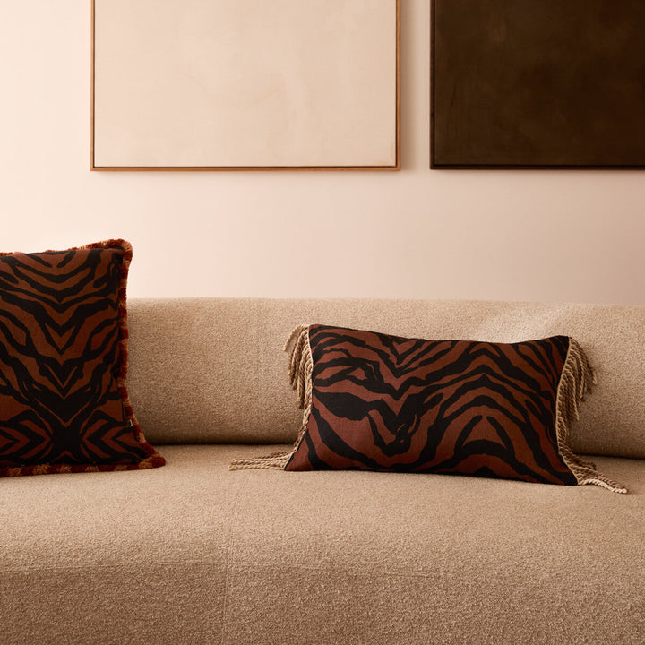 Bonnie & Neil Zebra Chocolate Cushion 60x40cm