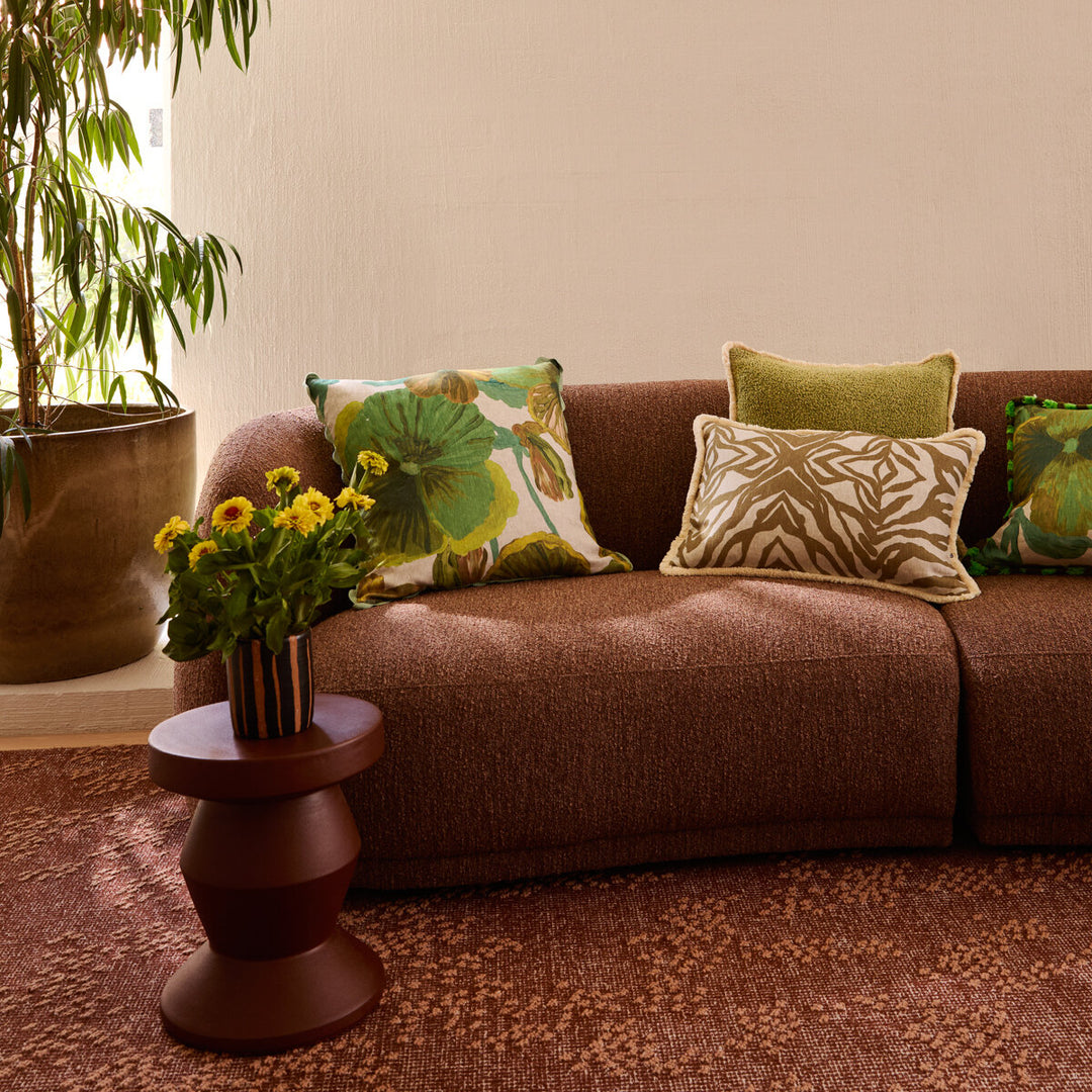 Bonnie & Neil Wild Pansy Verde Cushion 60cm