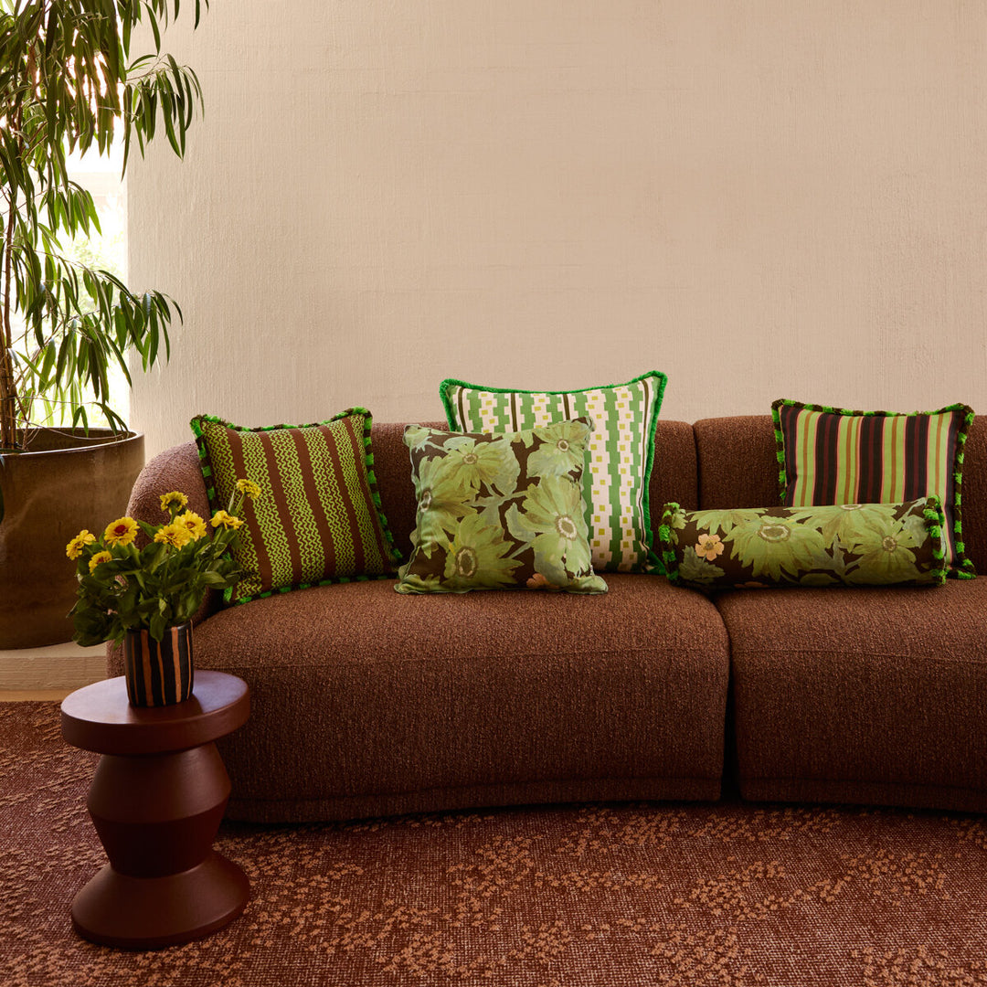 Bonnie & Neil Mini Waves Bright Brown Cushion 50cm