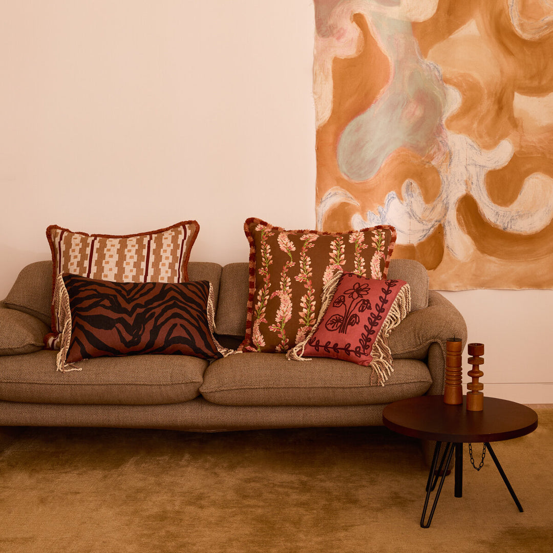 Bonnie & Neil Penny Brown Cushion 60cm