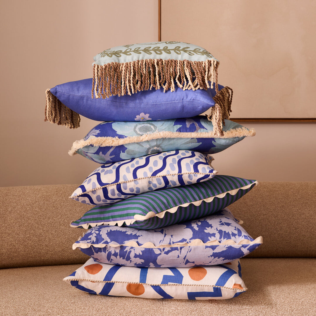 Bonnie & Neil Marigold Blue Cushion 60x40cm