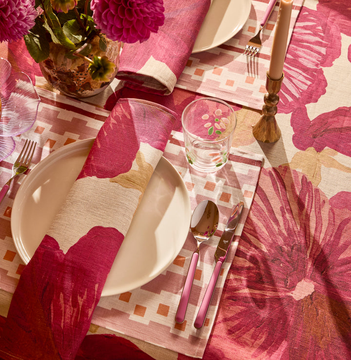 Bonnie & Neil Wild Pansy Pink Tablecloth