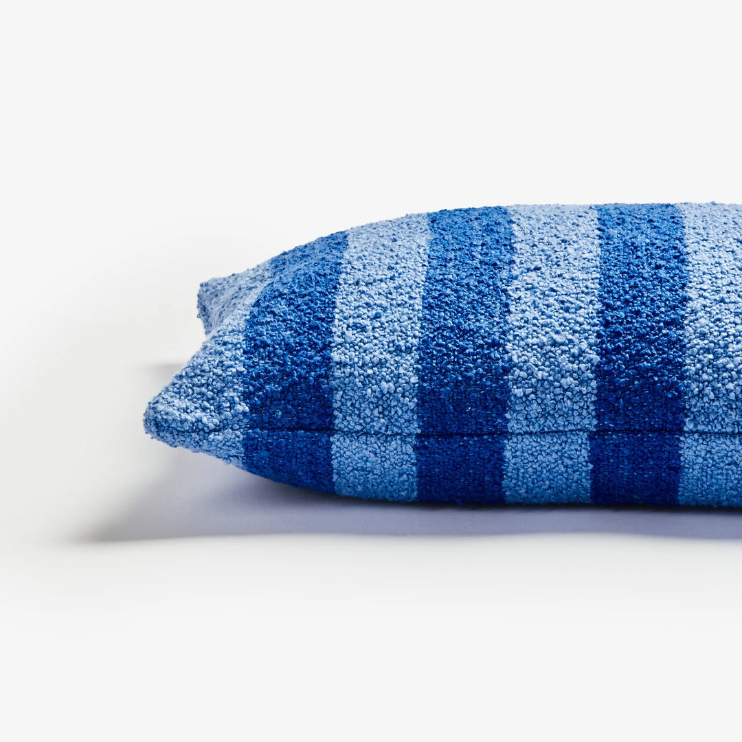 Bonnie & Neil Boucle Stripe Blue Cushion 60x40cm