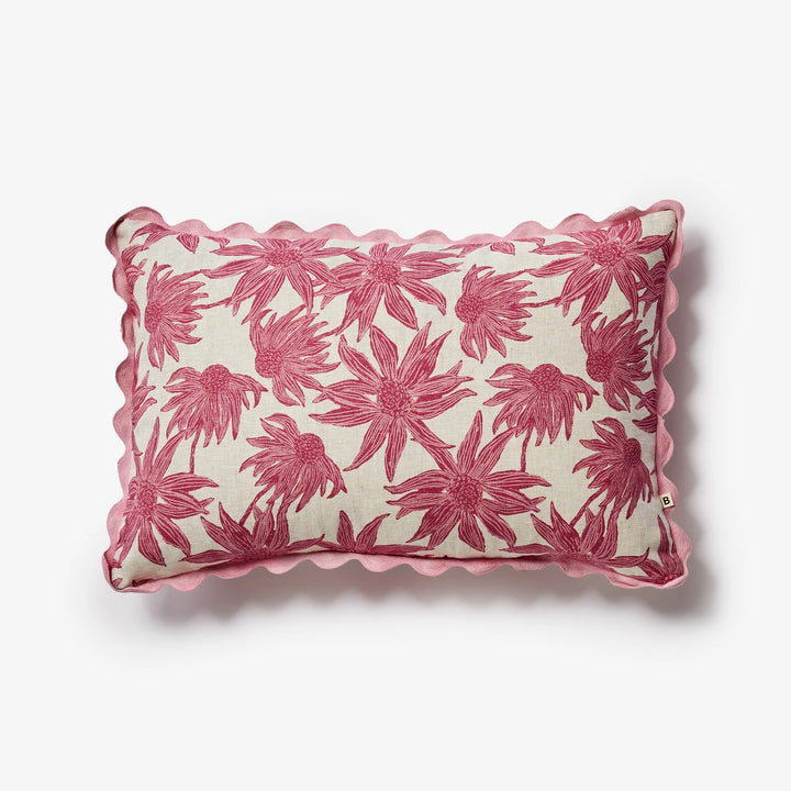 Bonnie & Neil Flannel Flower Pink Cushion 60x40cm