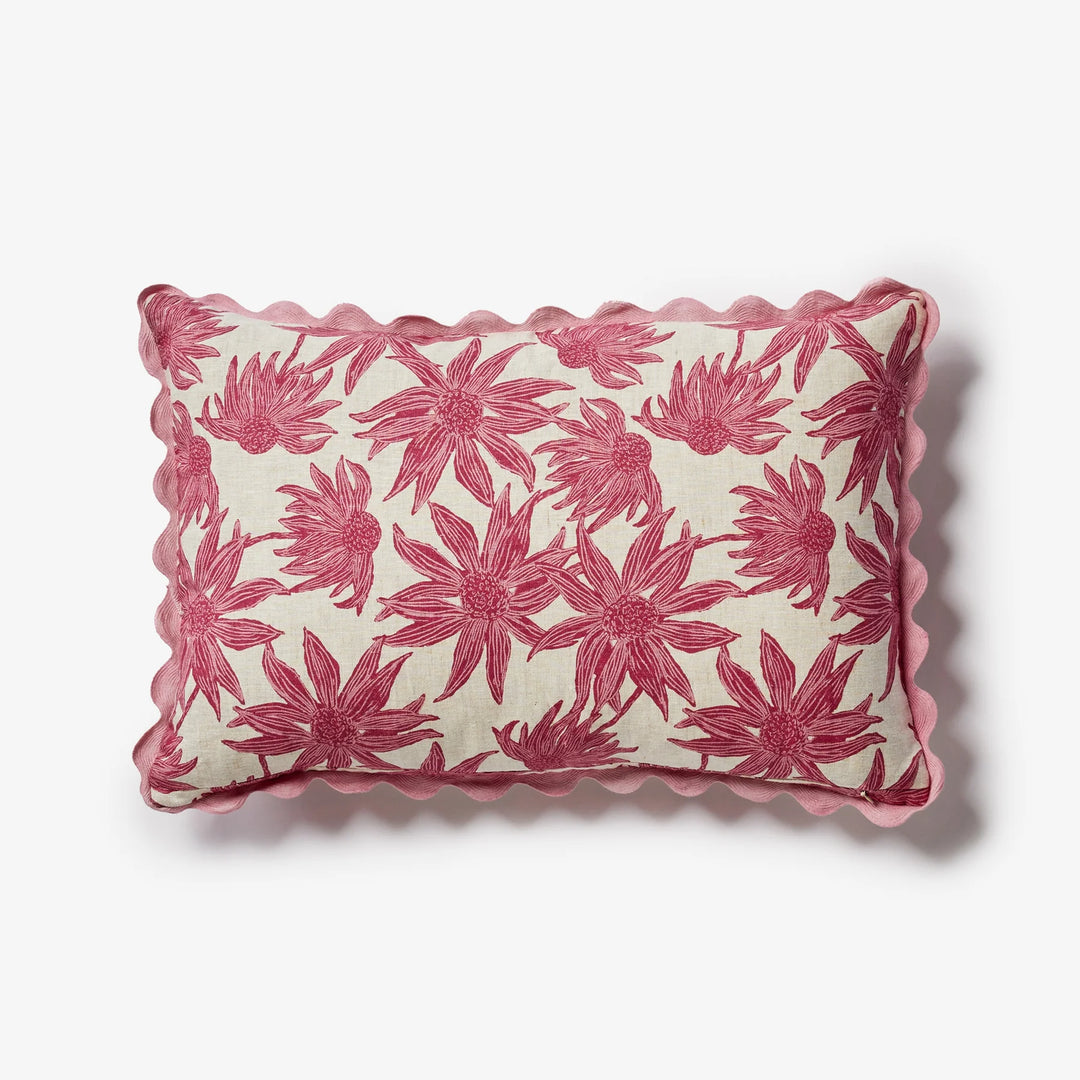 Bonnie & Neil Flannel Flower Pink Cushion 60x40cm