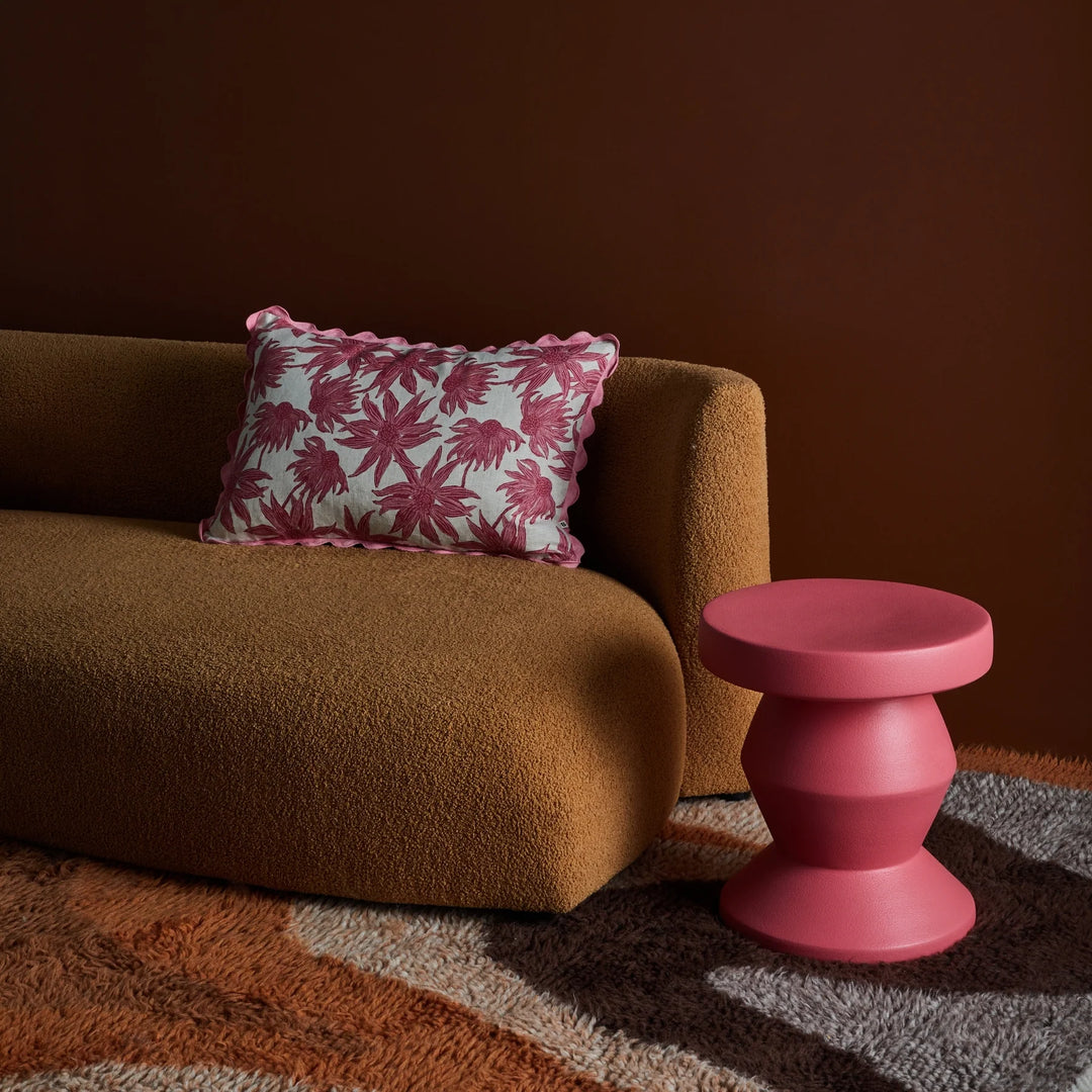 Bonnie & Neil Flannel Flower Pink Cushion 60x40cm