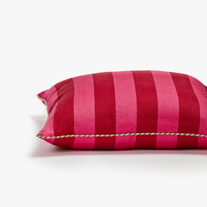 Bonnie & Neil Bold Stripe Raspberry Cushion 50cm