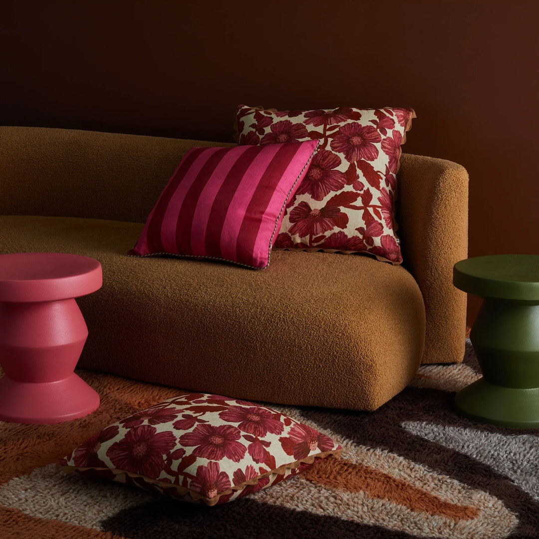 Bonnie & Neil Bold Stripe Raspberry Cushion 50cm