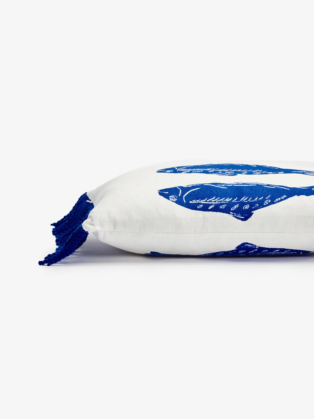 Bonnie & Neil Sardines Blue Linen Cushion 60x40cm