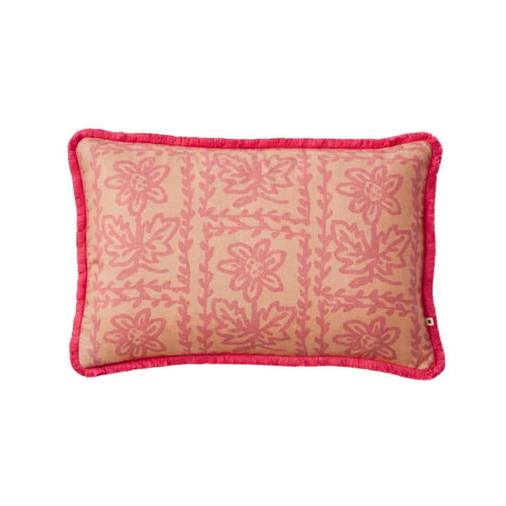 Bonnie & Neil Daisy Peach Linen Cushion 60x40cm