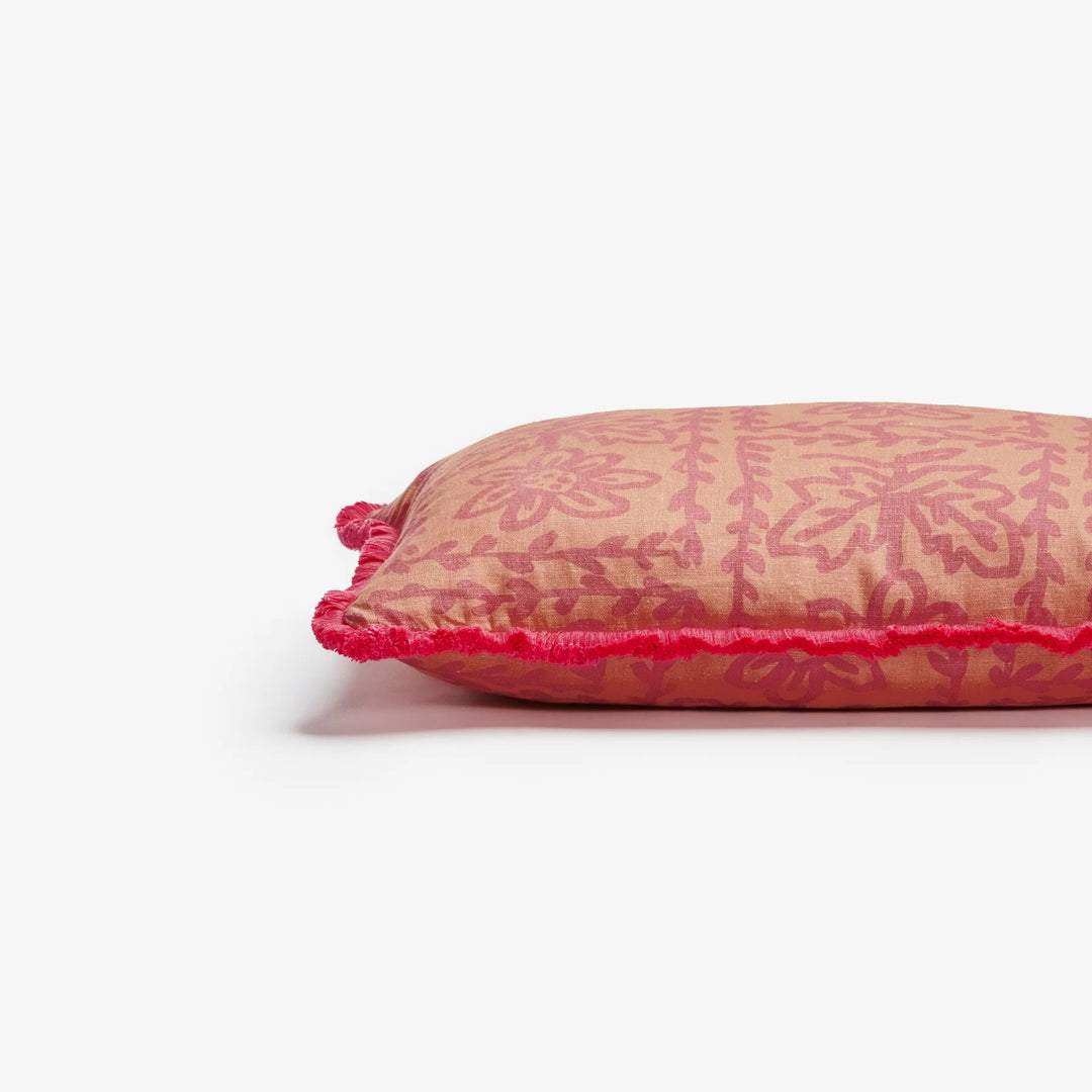 Bonnie & Neil Daisy Peach Linen Cushion 60x40cm