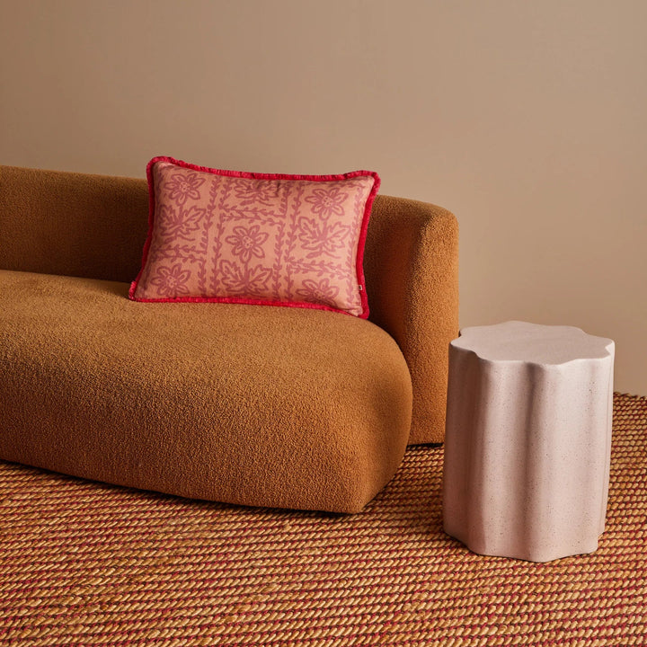 Bonnie & Neil Daisy Peach Linen Cushion 60x40cm