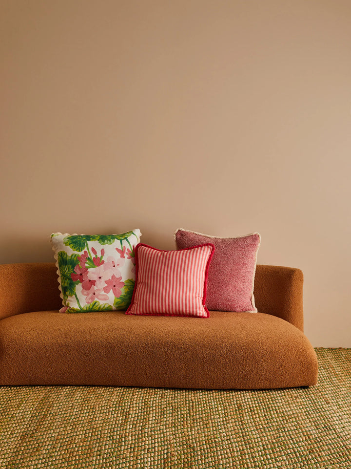 Bonnie & Neil Pinstripe Rose Linen Cushion 50cm