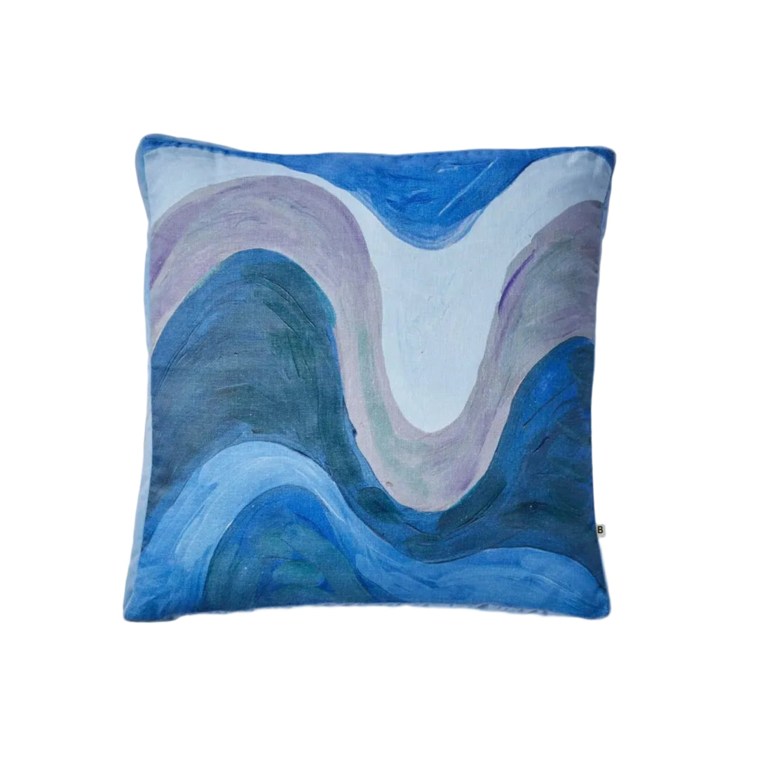 Bonnie & Neil Fonda Blue Linen Cushion 50cm