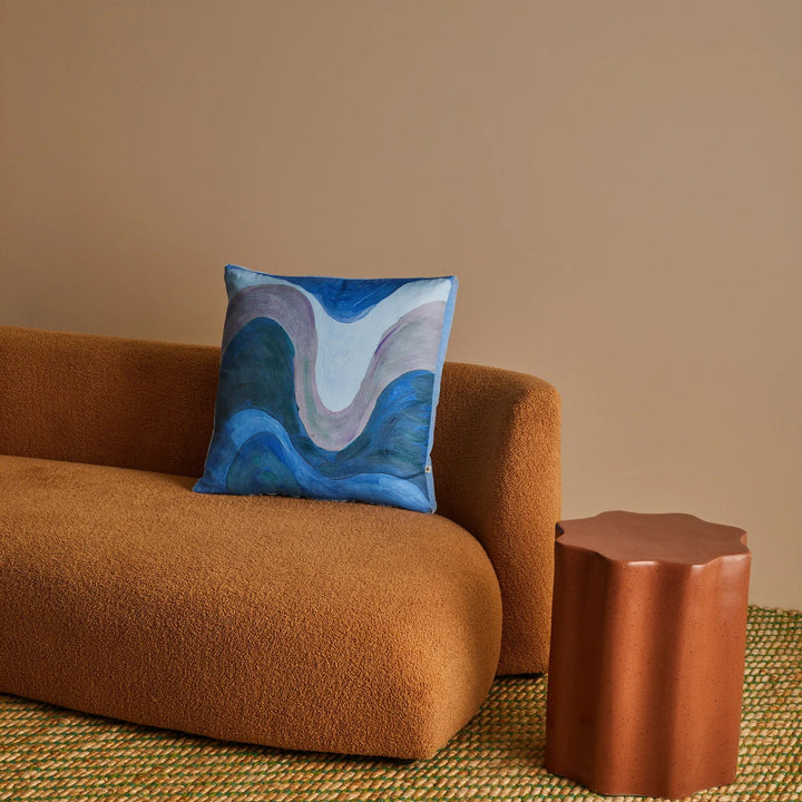 Bonnie & Neil Fonda Blue Linen Cushion 50cm