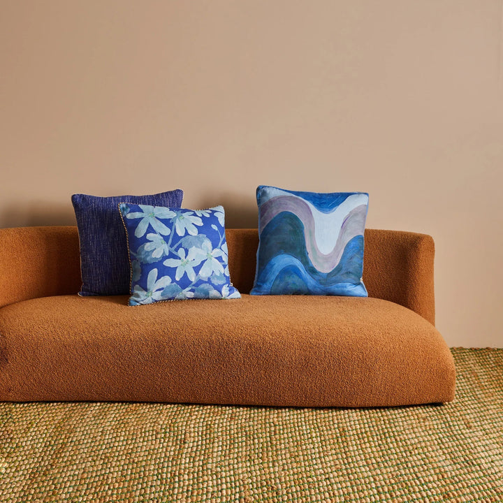 Bonnie & Neil Fonda Blue Linen Cushion 50cm
