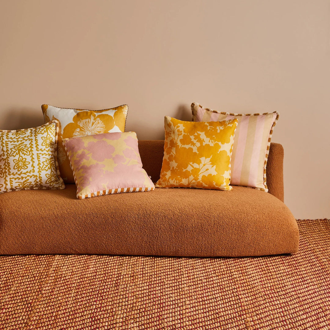 Bonnie & Neil Geranium Sunny Linen Cushion 50cm