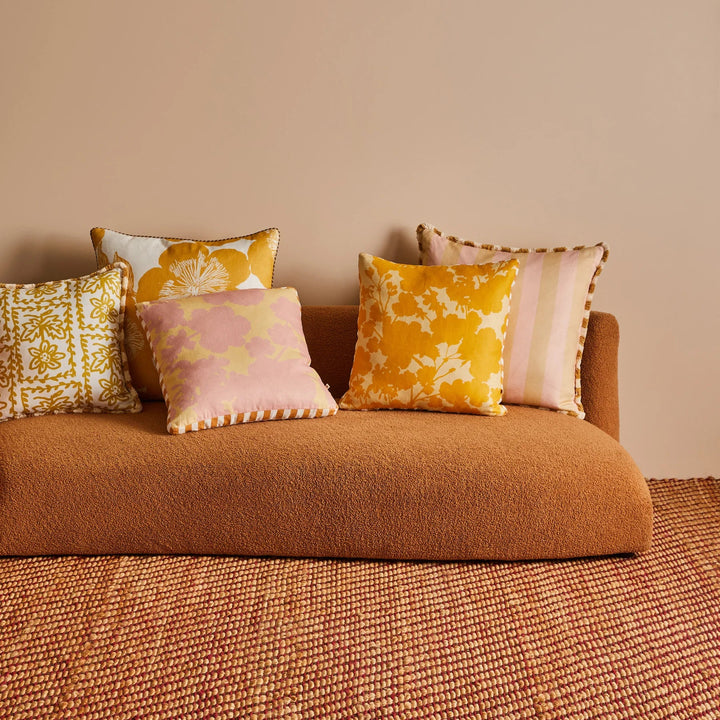 Bonnie & Neil Geranium Sunny Linen Cushion 50cm