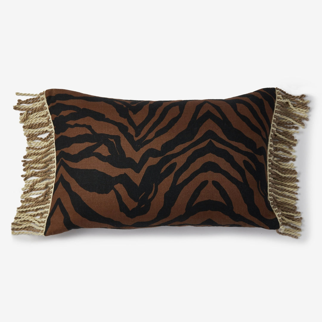 Bonnie & Neil Zebra Chocolate Cushion 60x40cm