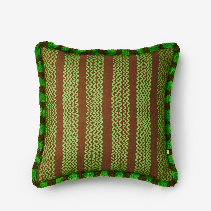 Bonnie & Neil Mini Waves Bright Brown Cushion 50cm