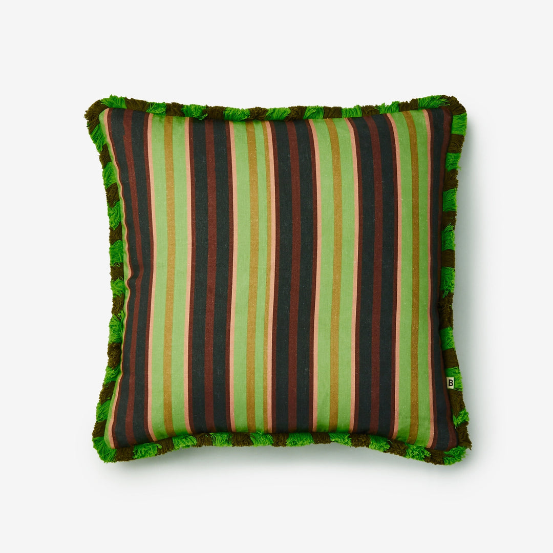 Bonnie & Neil Suiting Stripe Emerald Cushion 50cm