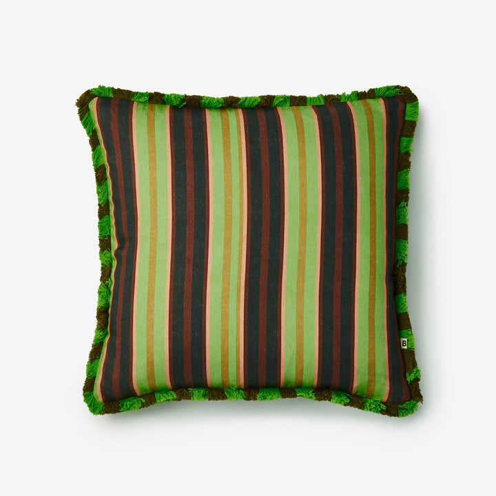 Bonnie & Neil Suiting Stripe Emerald Cushion 50cm