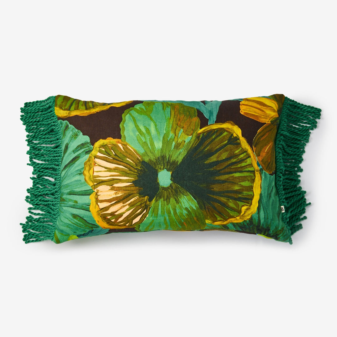 Bonnie & Neil Wild Pansy Emerald Cushion 60x40cm