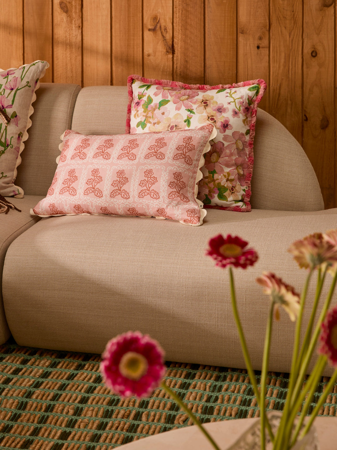 Bonnie & Neil Martine Pink Cushion 60x40cm