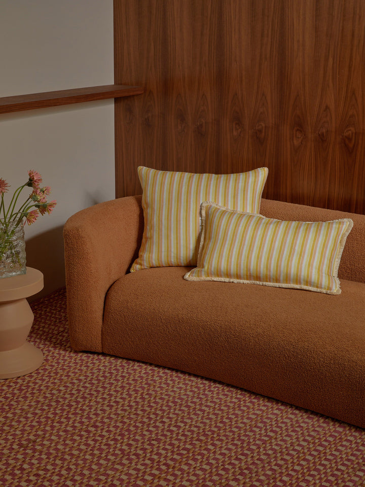 Bonnie & Neil Garden Stripe Yellow Cushion 60cm