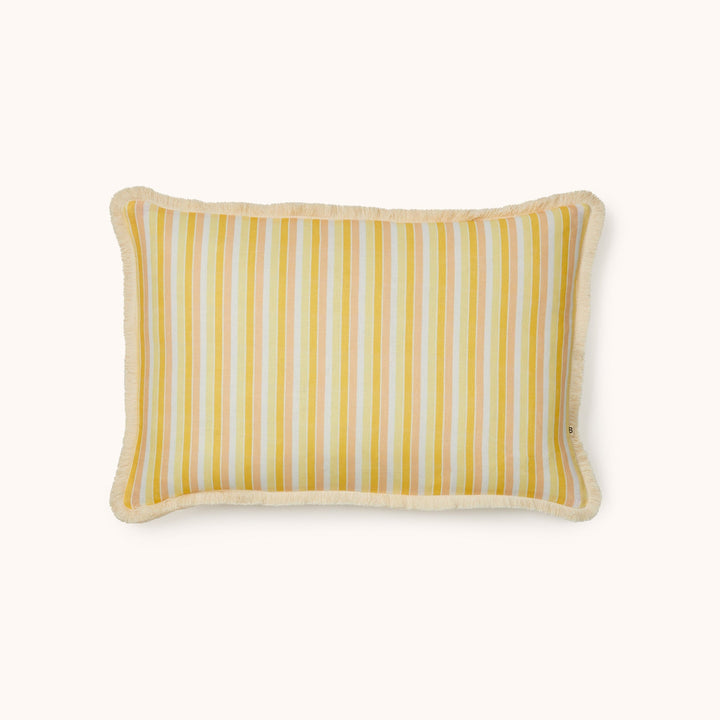 Bonnie & Neil Garden Stripe Yellow Cushion 60x40cm