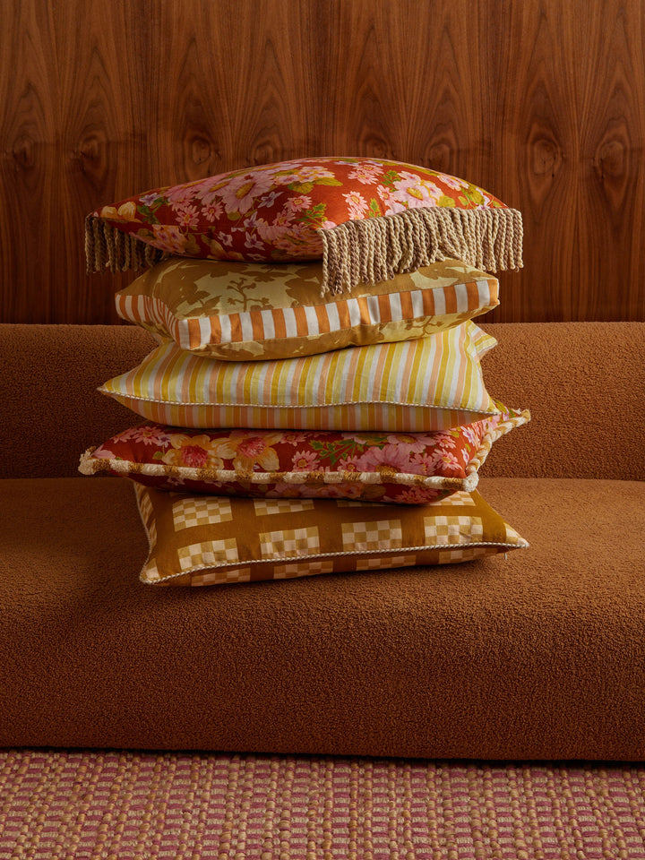 Bonnie & Neil Lattice Wheat Cushion 60cm