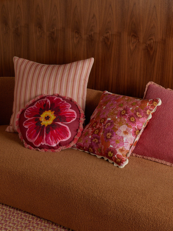 Bonnie & Neil Garden Stripe Pink Cushion 60cm