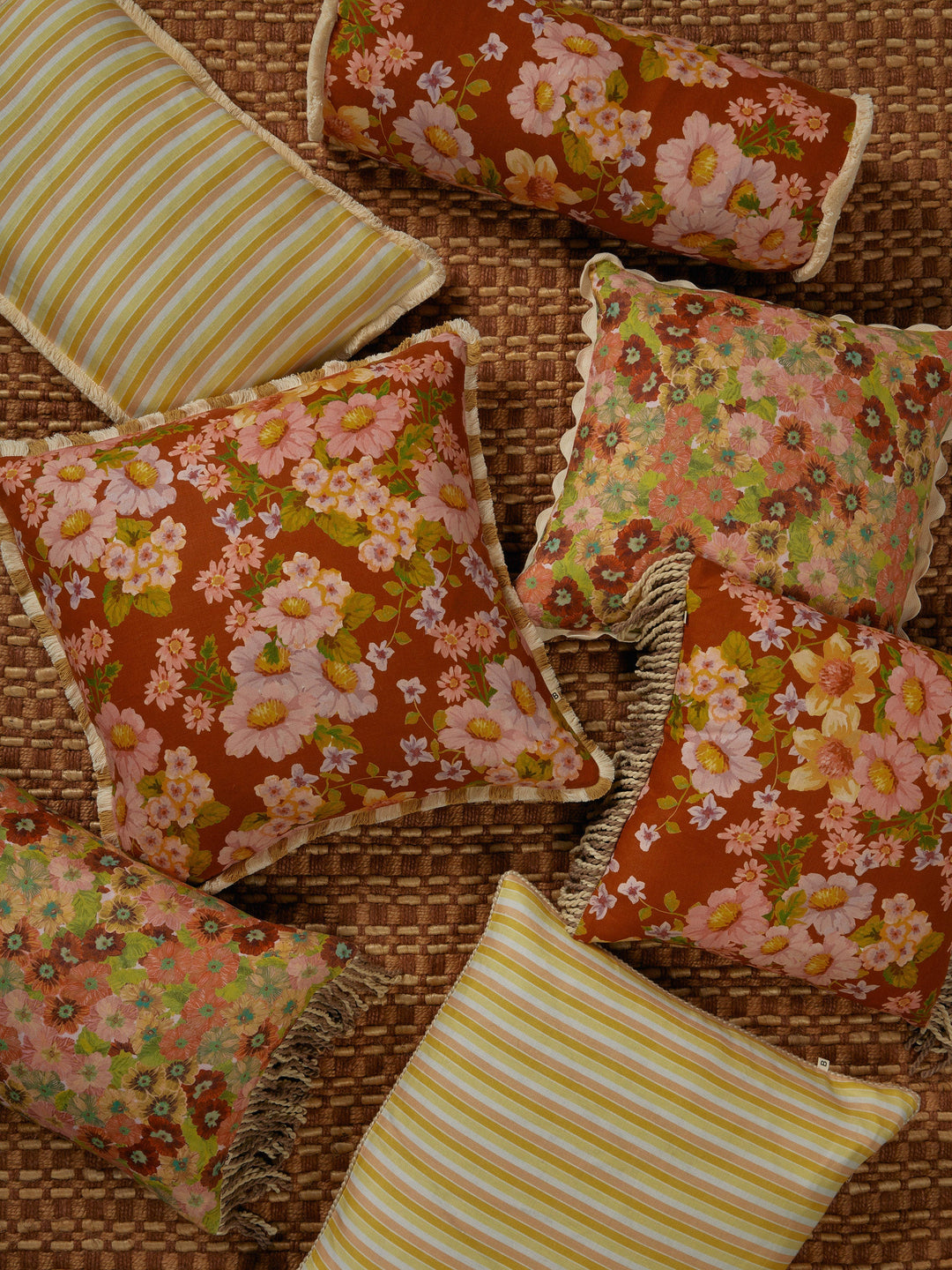 Bonnie & Neil Buttercup Rust Cushion 60cm